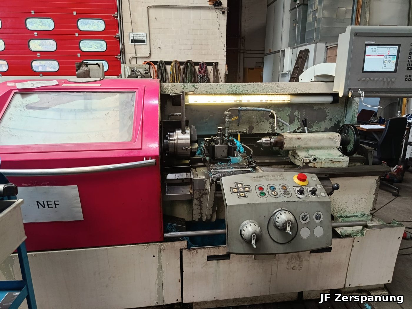 Cyclusgestuurde draaibank Gildemeister NEF 320 met losse kop en Heidenhain-display